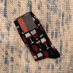 Hot Sox Black and Red Wine-Themed Socks